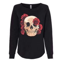 Floral Skull Womens California Wash Sweatshirt