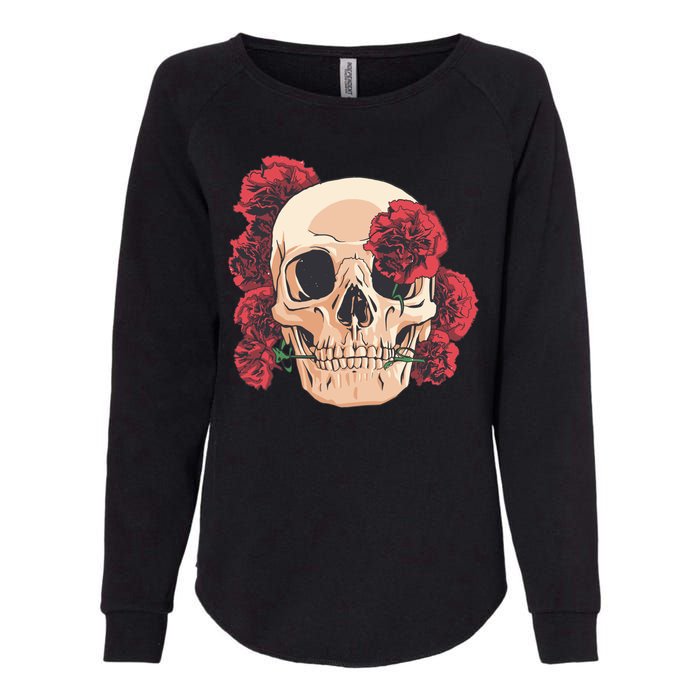 Floral Skull Womens California Wash Sweatshirt