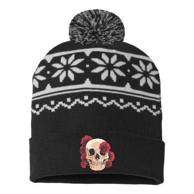 Floral Skull USA-Made Snowflake Beanie