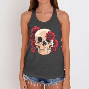 Floral Skull Women's Knotted Racerback Tank