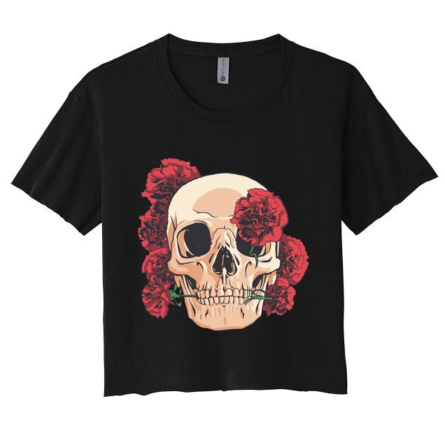Floral Skull Crop Top