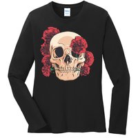 Floral Skull Ladies Long Sleeve Shirt