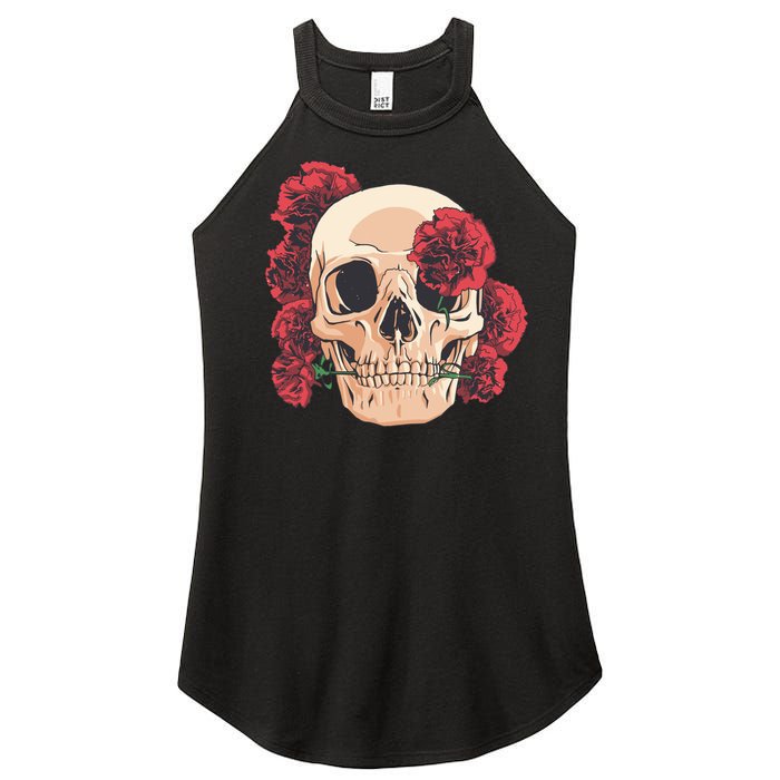 Floral Skull Women's Perfect Tri Rocker Tank