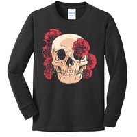 Floral Skull Kids Long Sleeve Shirt