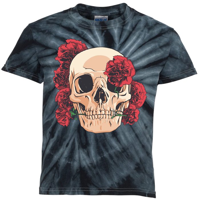 Floral Skull Kids Tie-Dye T-Shirt