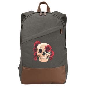 Floral Skull Cotton Canvas Backpack