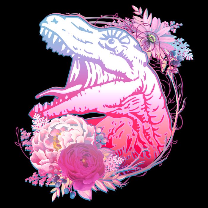 Floral T-Rex Cooling Performance Crew T-Shirt