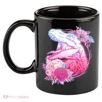 Floral T-Rex 11oz C Handle Ceramic Mug