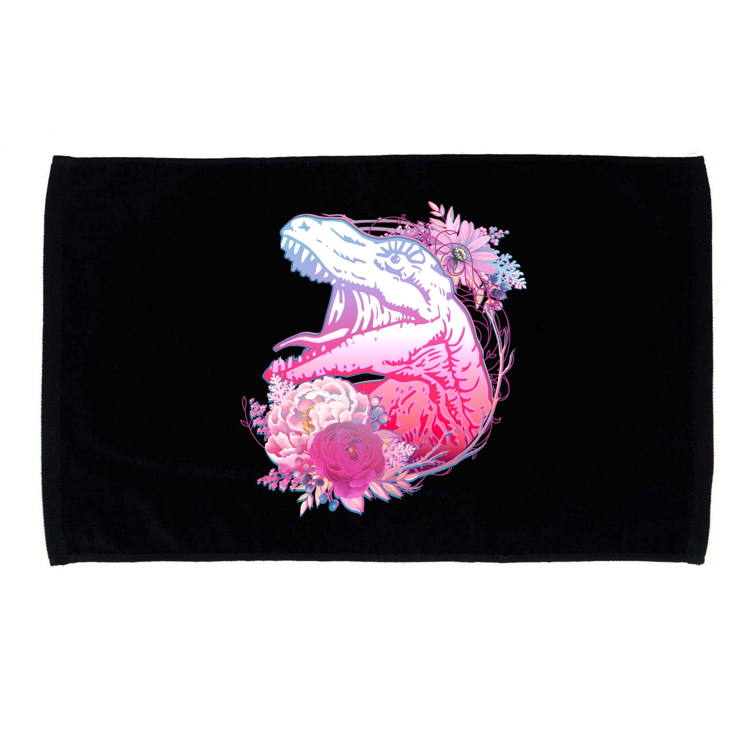 Floral T-Rex Microfiber Hand Towel