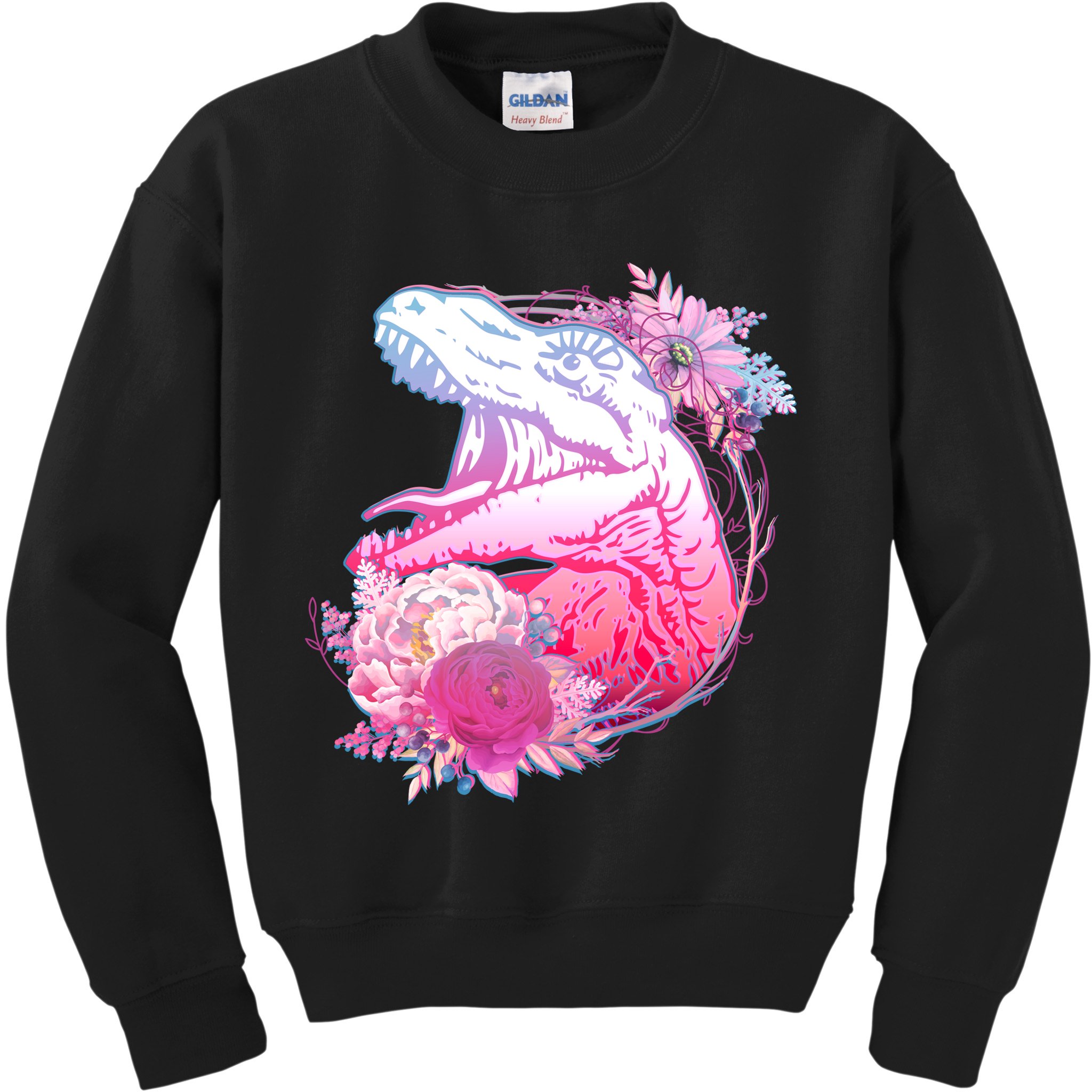 Floral T-Rex Kids Sweatshirt