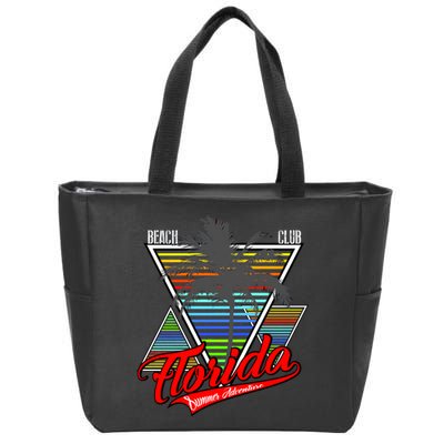 Florida Beach Club Vintage Zip Tote Bag