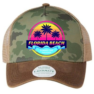 Florida Beach Retro Legacy Tie Dye Trucker Hat