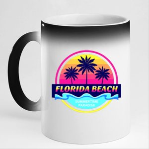 Florida Beach Retro 11oz Black Color Changing Mug