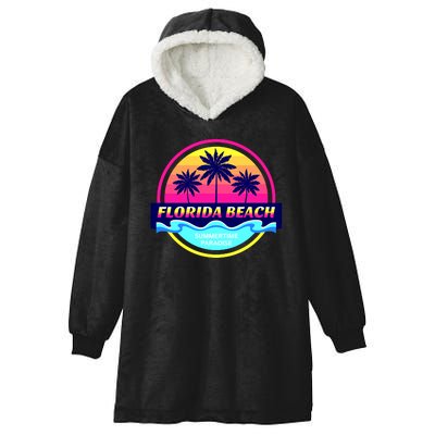 Florida Beach Retro Hooded Wearable Blanket