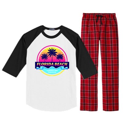 Florida Beach Retro Raglan Sleeve Pajama Set