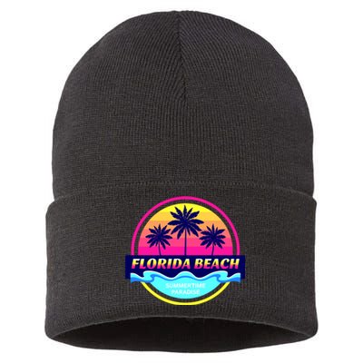 Florida Beach Retro Sustainable Knit Beanie