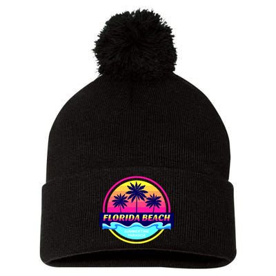 Florida Beach Retro Pom Pom 12in Knit Beanie