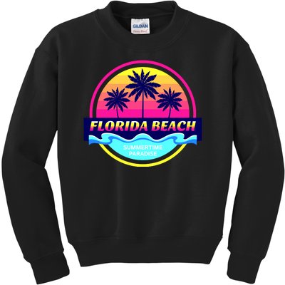 Florida Beach Retro Kids Sweatshirt