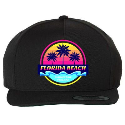 Florida Beach Retro Wool Snapback Cap