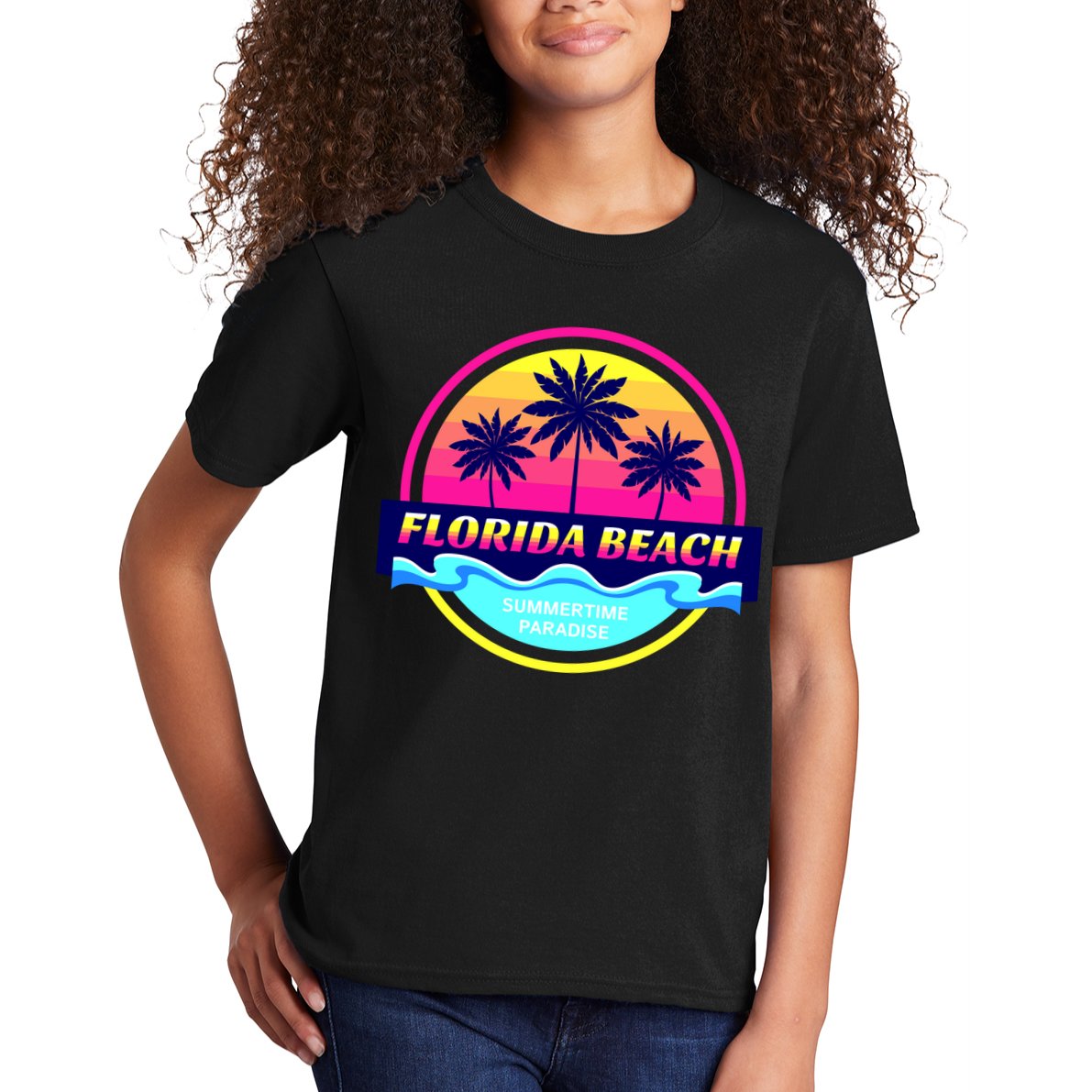 Florida Beach Retro Kids T-Shirt