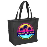 Florida Beach Retro Zip Tote Bag