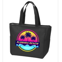 Florida Beach Retro Zip Tote Bag
