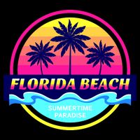 Florida Beach Retro Zip Tote Bag