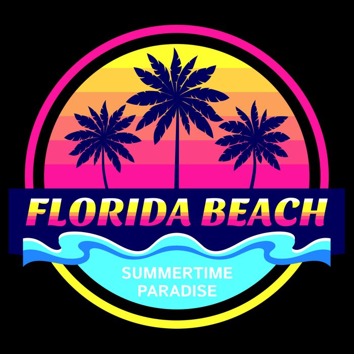 Florida Beach Retro Zip Tote Bag