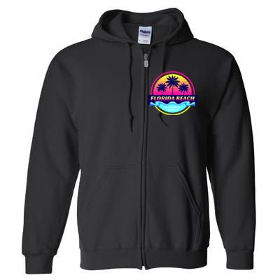 Florida Beach Retro Full Zip Hoodie