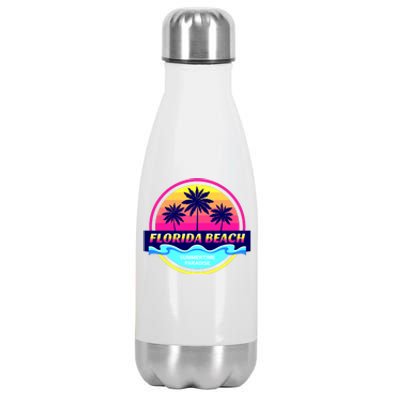 Florida Beach Retro Stainless Steel Insulated Water Bottle