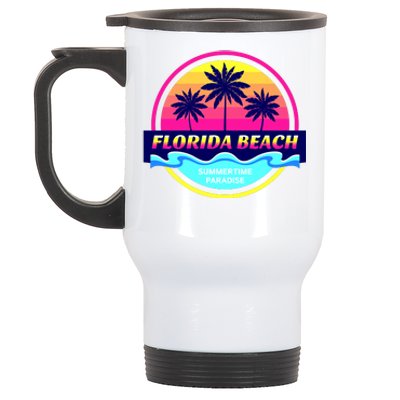 Florida Beach Retro Stainless Steel Travel Mug