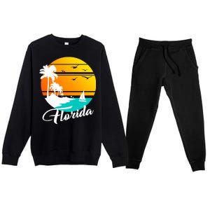 Florida Beach Sunset Premium Crewneck Sweatsuit Set