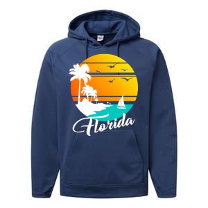 Florida Beach Sunset Performance Fleece Hoodie