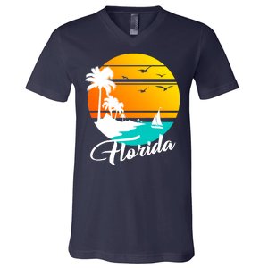 Florida Beach Sunset V-Neck T-Shirt