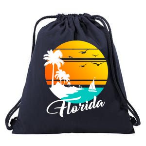 Florida Beach Sunset Drawstring Bag