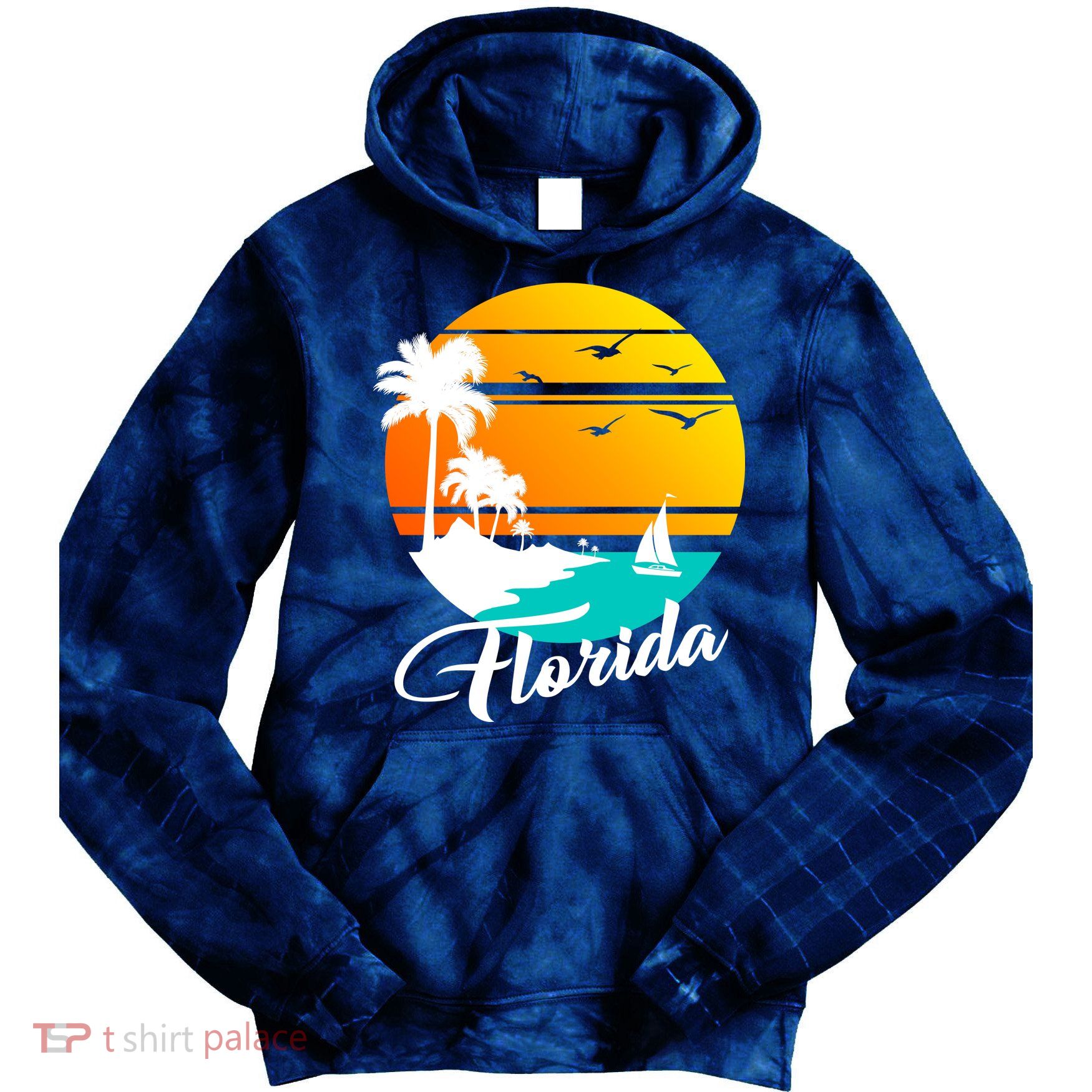 Florida Beach Sunset Tie Dye Hoodie