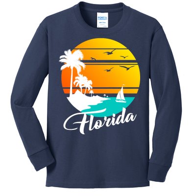 Florida Beach Sunset Kids Long Sleeve Shirt