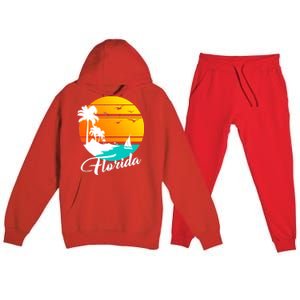 Florida Beach Sunset Premium Hooded Sweatsuit Set