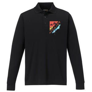 Florida Beach Vacation Performance Long Sleeve Polo