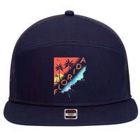 Florida Beach Vacation 7 Panel Mesh Trucker Snapback Hat