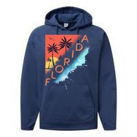 Florida Beach Vacation Performance Fleece Hoodie