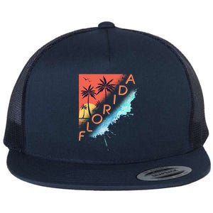 Florida Beach Vacation Flat Bill Trucker Hat