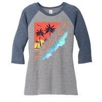 Florida Beach Vacation Women's Tri-Blend 3/4-Sleeve Raglan Shirt