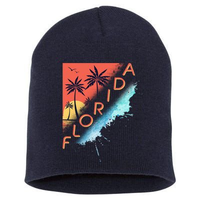 Florida Beach Vacation Short Acrylic Beanie