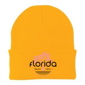 Florida Beach Vibes Retro  Knit Cap Winter Beanie