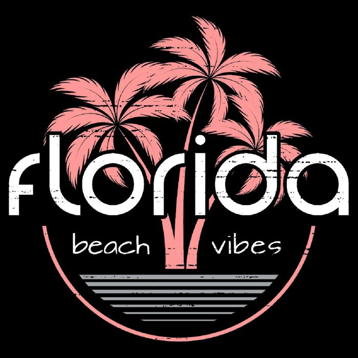 Florida Beach Vibes Retro  7-Panel Snapback Hat