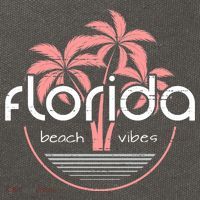 Florida Beach Vibes Retro  Cotton Canvas Backpack