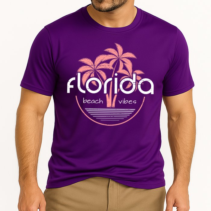 Florida Beach Vibes Retro  Cooling Performance Crew T-Shirt