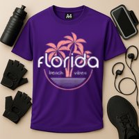 Florida Beach Vibes Retro  Cooling Performance Crew T-Shirt