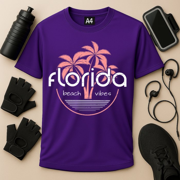Florida Beach Vibes Retro  Cooling Performance Crew T-Shirt